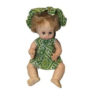Vintage 1968 16" Effanbee Baby Doll #2808 Sleepy Eyes Squeaker Vintage outfit